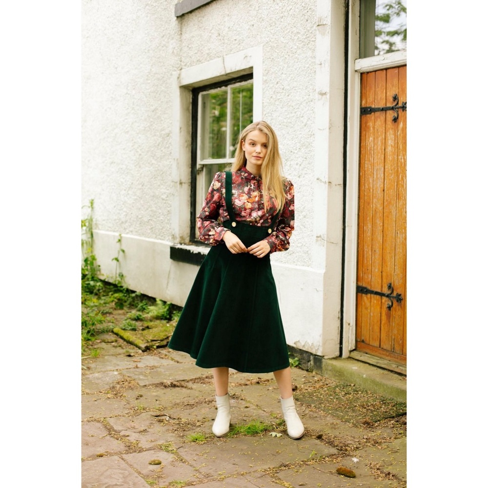 Lindy Bop Emerald Corduroy Skirt